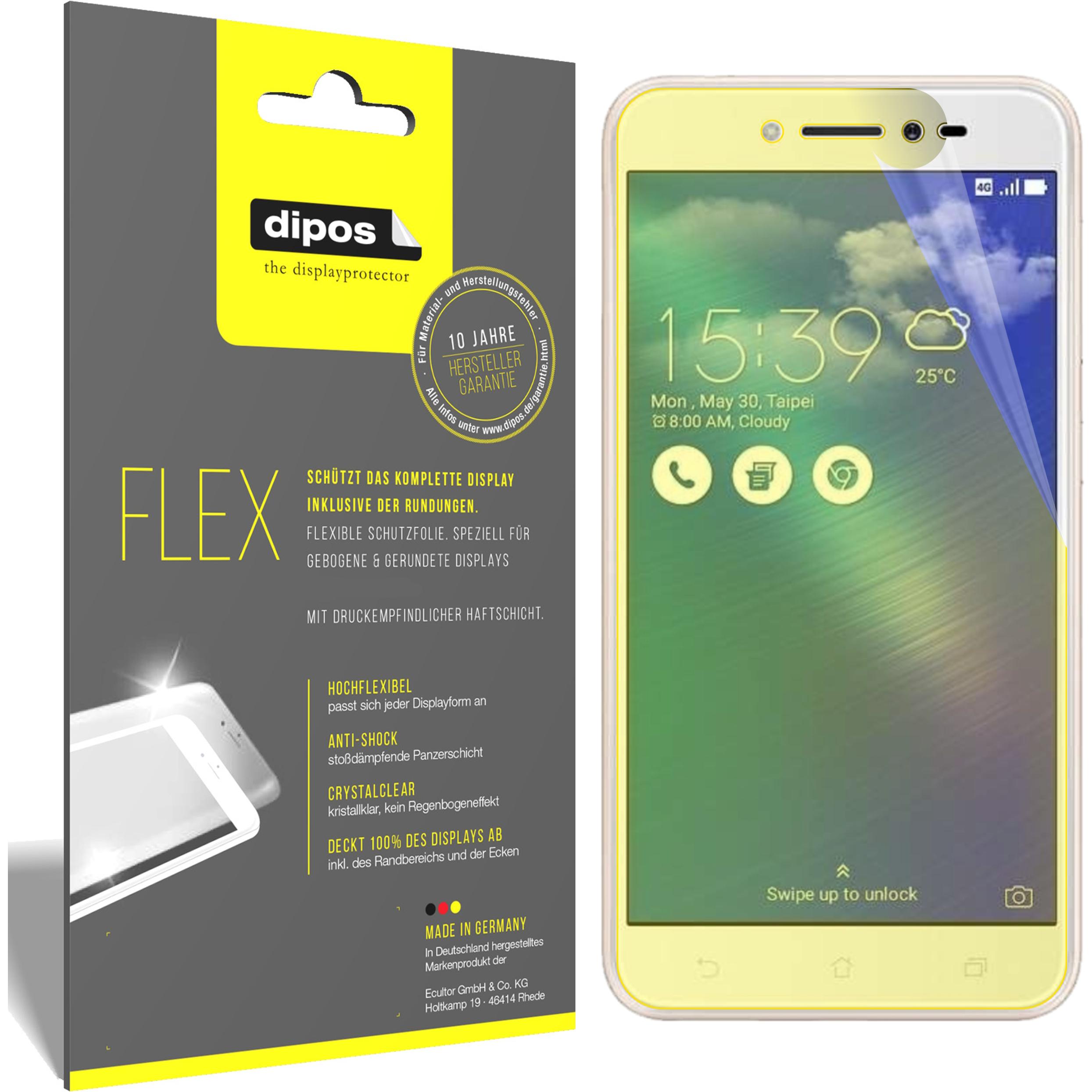 Dipos Displayschutzfolie Full-Cover 3D (3 Stück, Asus Zenfone Live), Smartphone Schutzfolie, Transparent