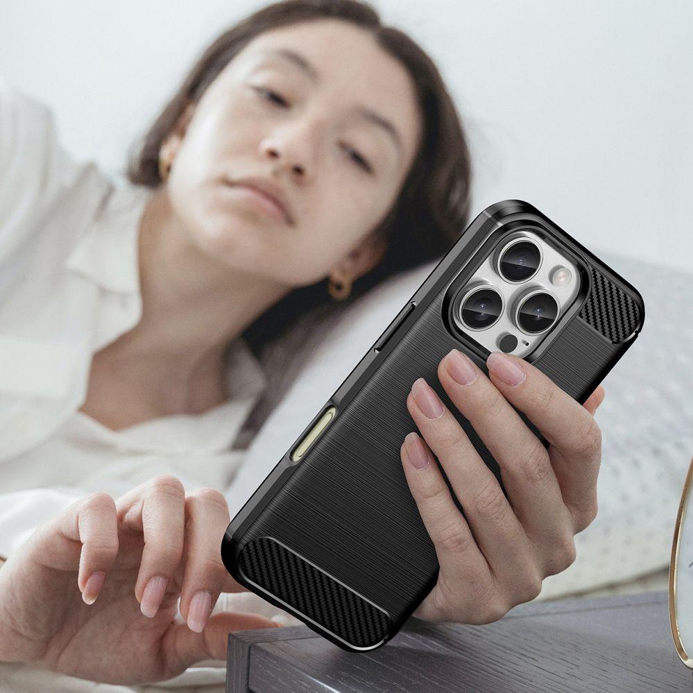 Thumbnail - Hurtel Carbon Case for iPhone 16 Pro - Black (Apple iPhone 16 Pro), Smartphone Hülle, Schwarz