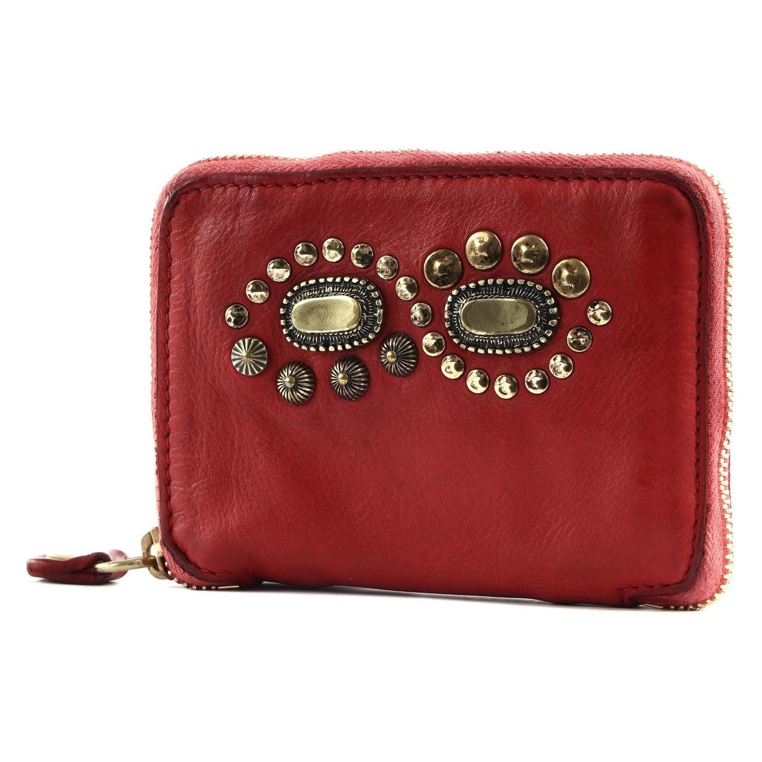 Campomaggi, Damen, Portemonnaie, Cassiopea Wallet, Rot, Gold