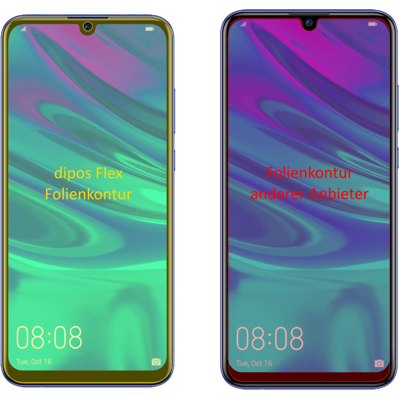 Dipos Displayschutzfolie Full-Cover 3D (2 Stück, Huawei P Smart+ (2019)), Smartphone Schutzfolie, Transparent