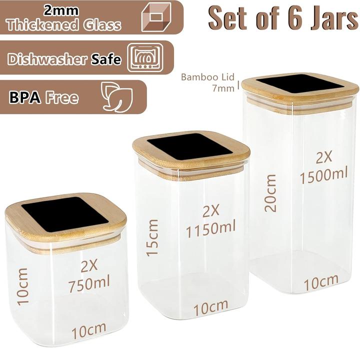 Actual product image Withosent 6-teiliges Vorratsgläser Set