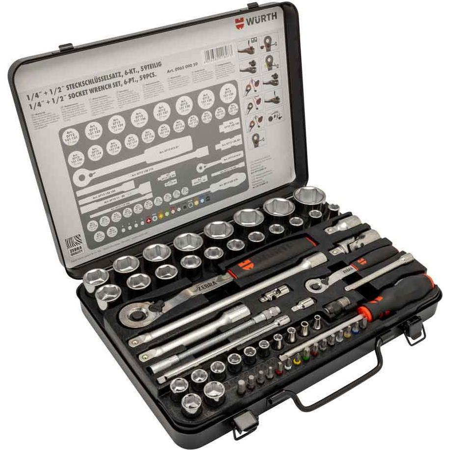 HASKYY Set Di Chiavi A Bussola Lunghe Da 1/4", 4 - 13 Mm, Set Di Dadi A 12 Punti, Chiave Inglese