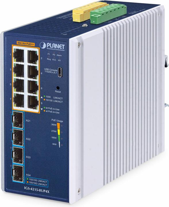Produktbild Planet IP30 Industrial L2/L4 8-Port (12 Ports)