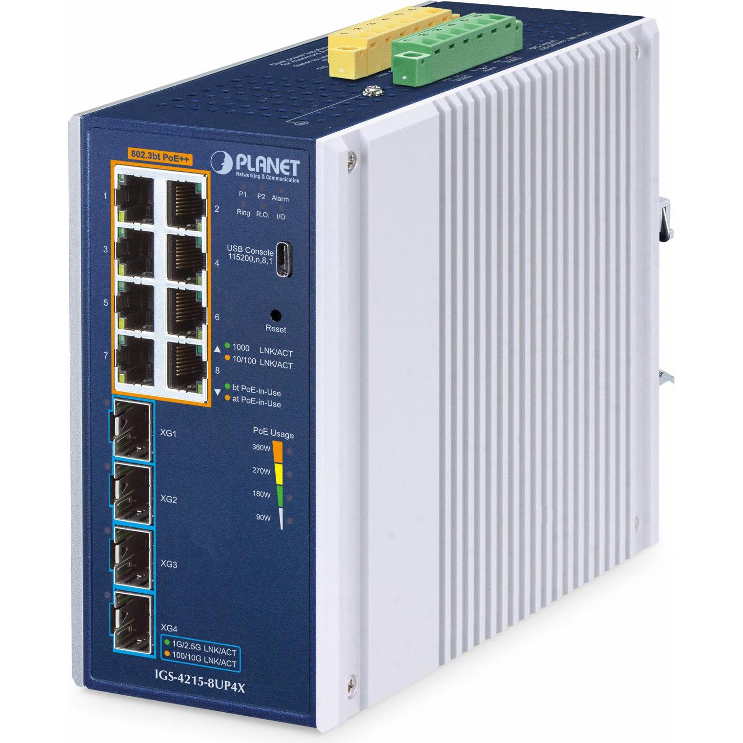 Thumbnail - Planet IP30 Industrial L2/L4 8-Port (8 Ports), Netzwerk Switch, Blau
