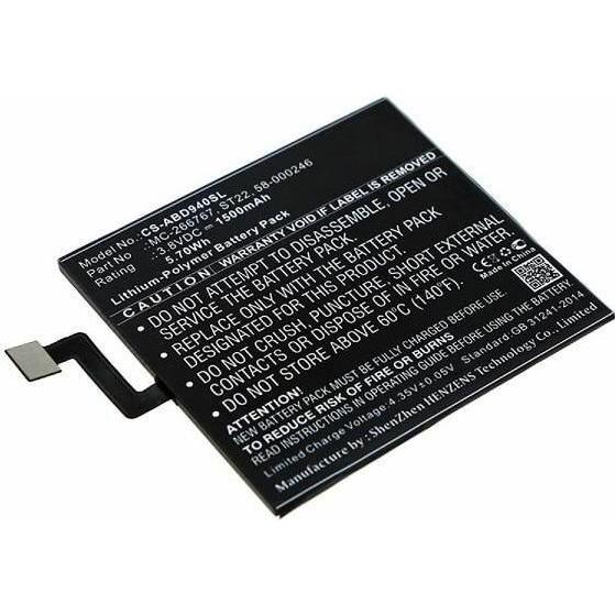 CoreParts Battery for Amazon Tablet (1500 mAh), Notebook Akku, Schwarz