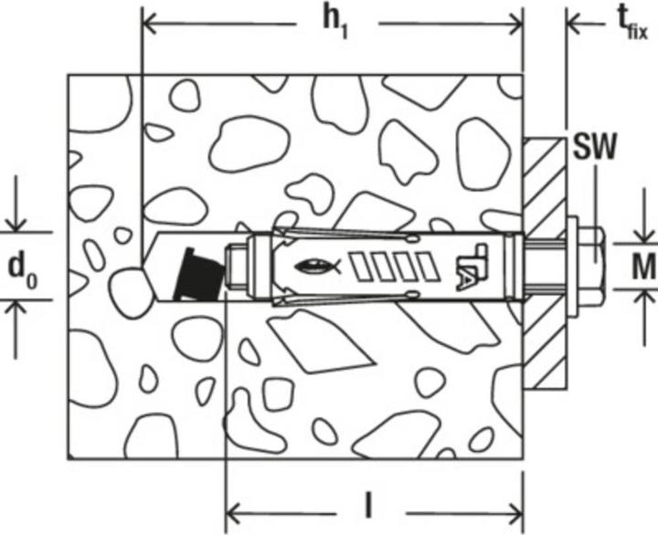 Produktbild Fischer 90896 Dübel Schr SX 12X60 S NV (1 Stk.)