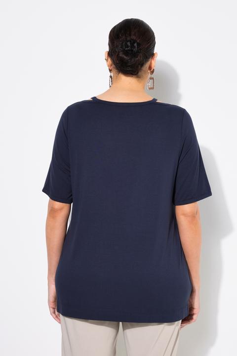 Produktbild Ulla Popken T-Shirt, Cut-Out, Classic, Rundhals, Halbarm (54)
