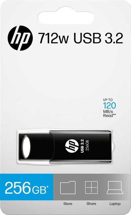 Image du produit HP 256GB 712w Black USB 3.2 Flash Drive (256 Go, USB-A)