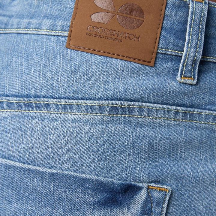 Actual product image Crosshatch Mens Riptrey Abraised Denim Scratch Shorts (36)