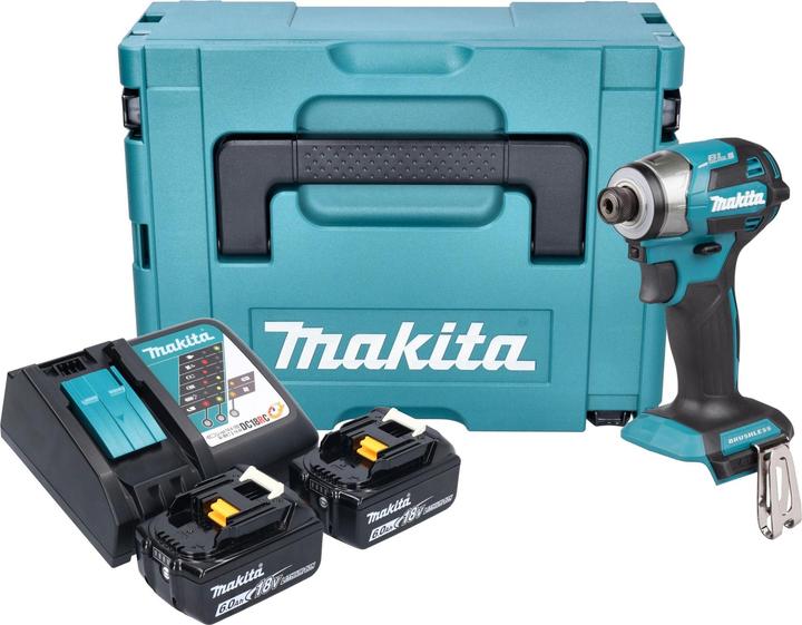 Produktbild Makita DTD 173 RGJ Akku Schlagschrauber 18 V 180 Nm 1/4“ Brushless + 2x Akku 6,0 Ah + Ladegerät + (Akkubetrieb)