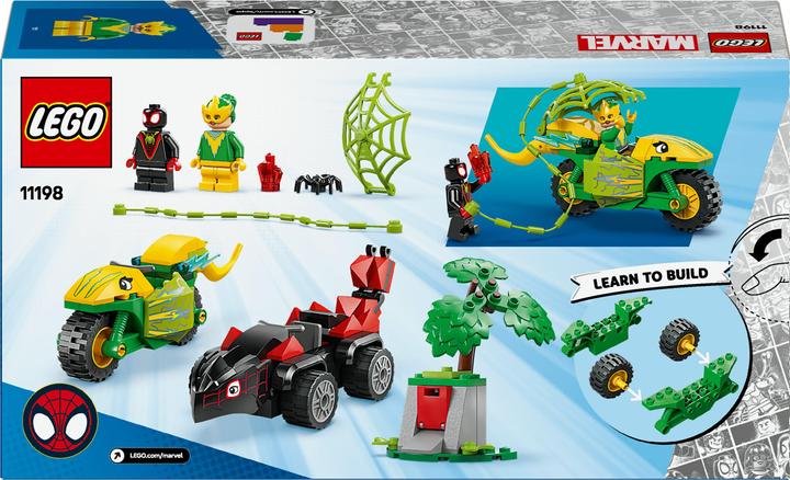 Produktbild LEGO Actionspass mit Spin und Electro in ihren Dino-Flitzern (11198, LEGO Marvel)