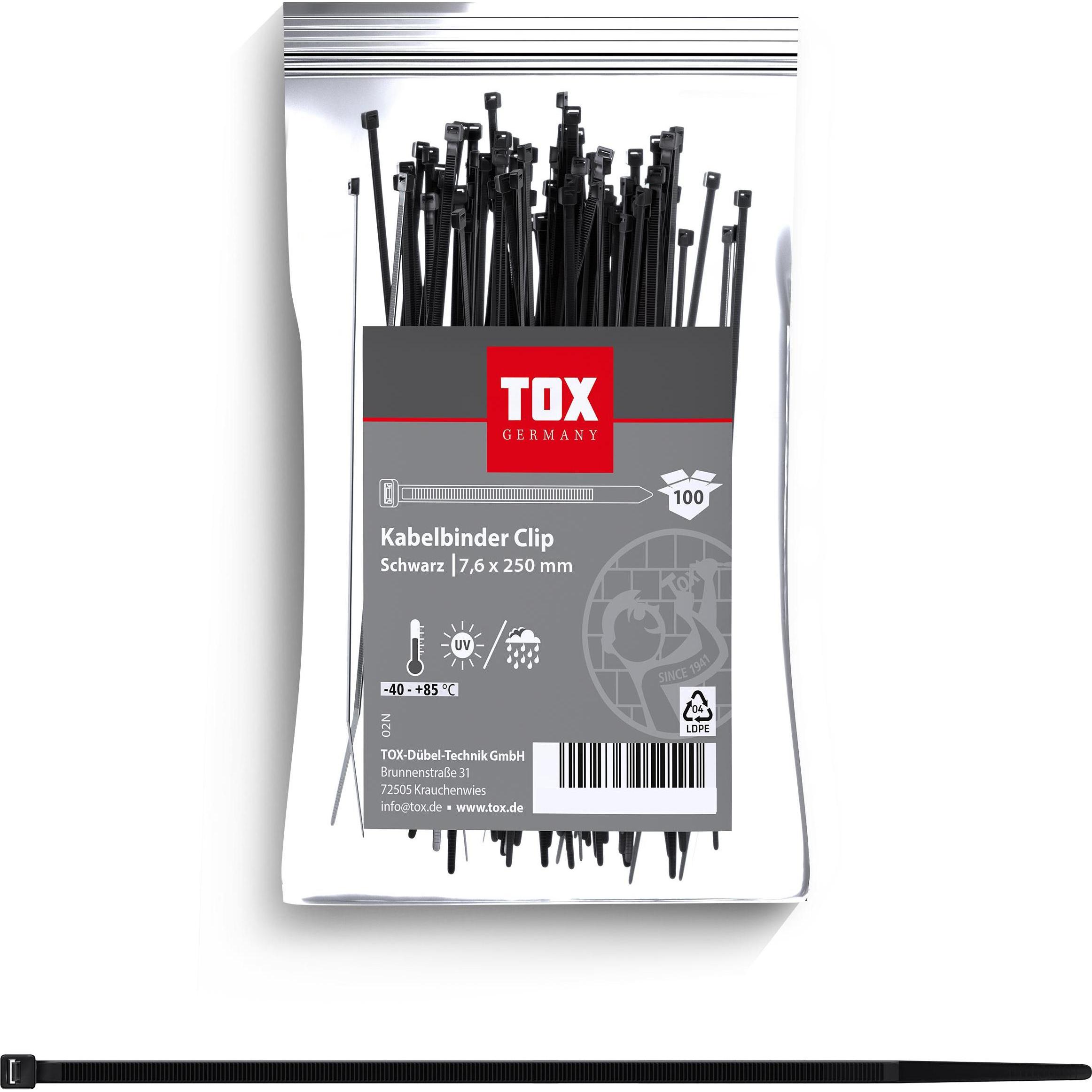 Tox, Kabelbinder, Kabelbinder Clip 7,6x250 (100 Stk.) (250 mm, 100 Stk.)