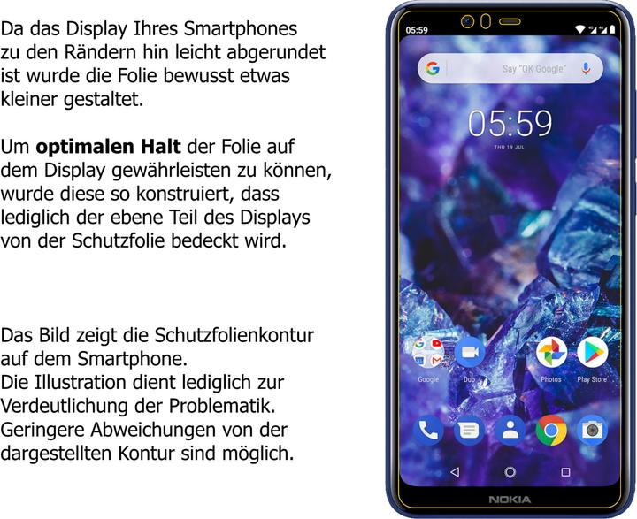 Actual product image Dipos Screen Protector Anti-Shock (2 Piece, Nokia 5.1 Plus)