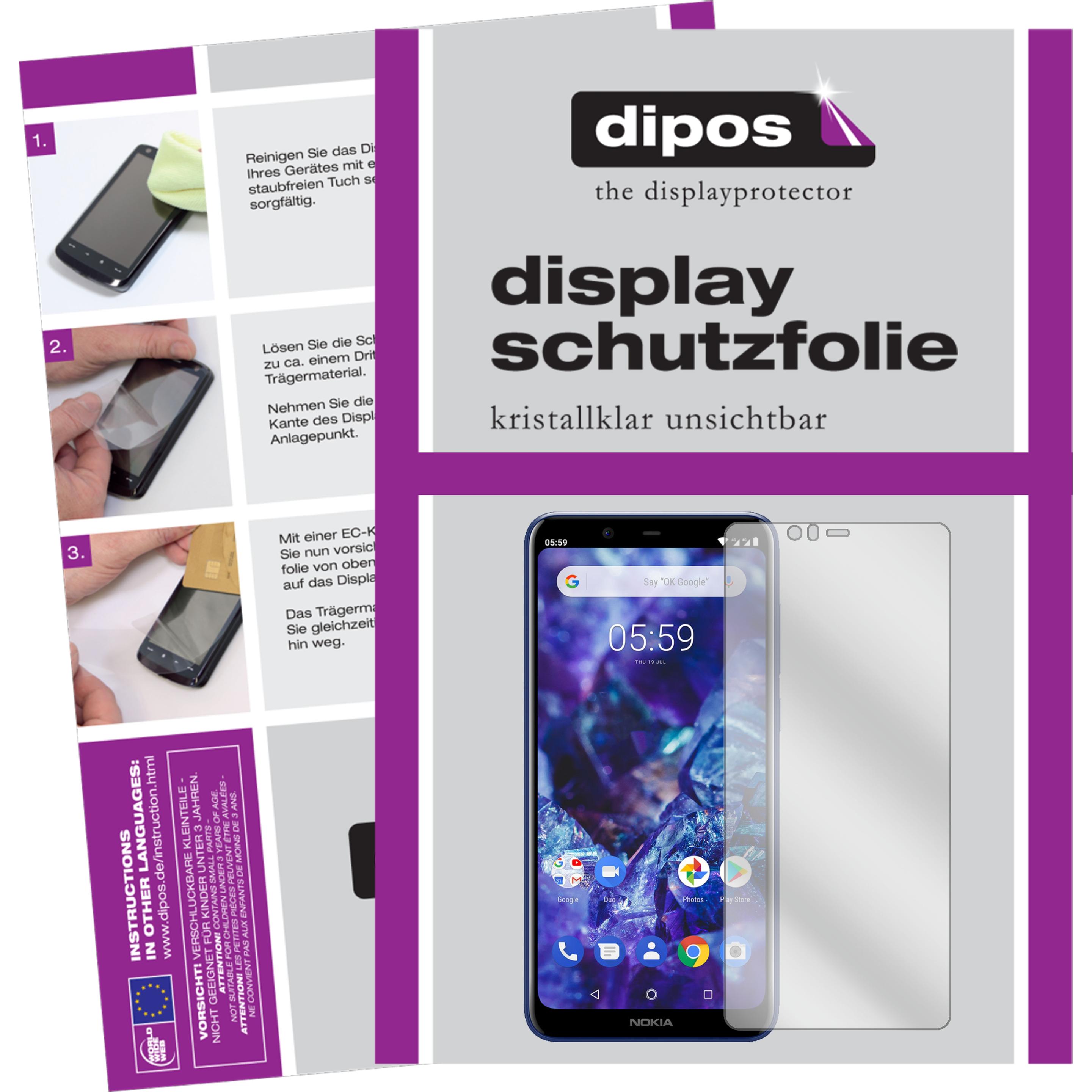 Dipos Displayschutzfolie Crystalclear (6 Stück, Nokia 5.1 Plus), Smartphone Schutzfolie, Transparent