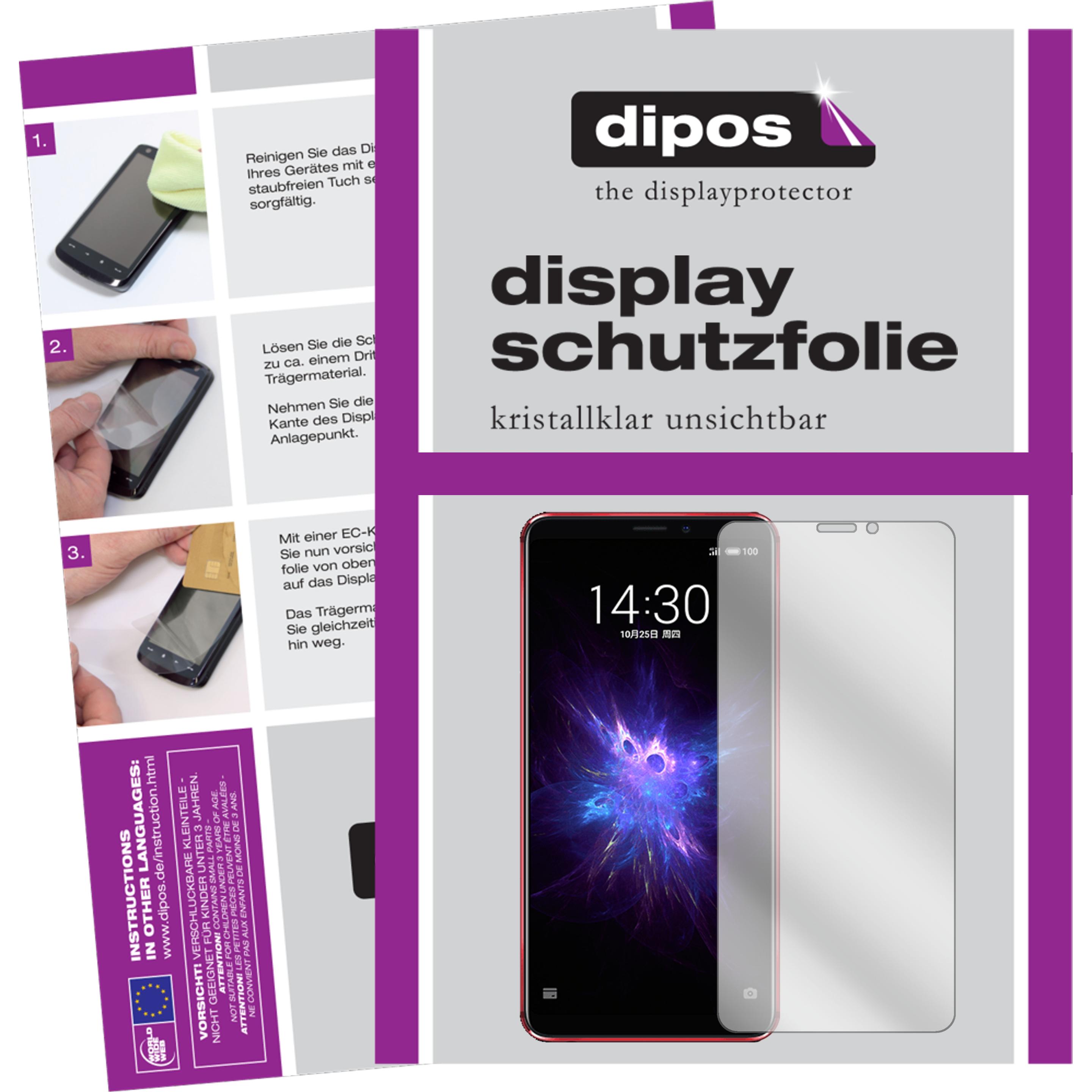 Dipos Displayschutzfolie Crystalclear (2 Stück, Meizu Note 8), Smartphone Schutzfolie, Transparent