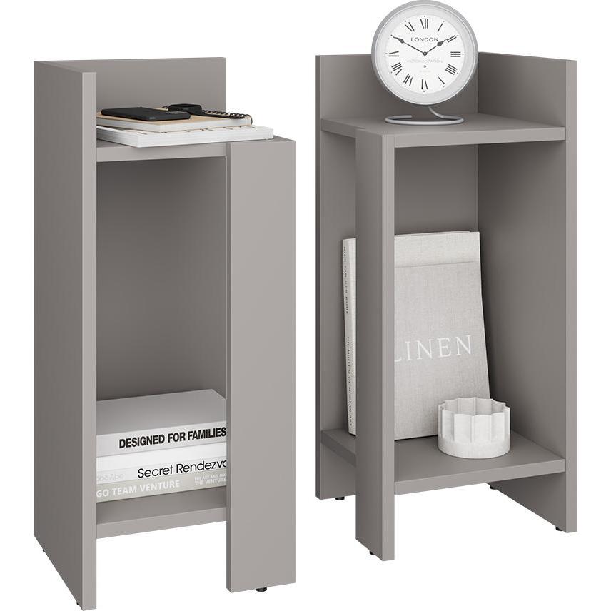 Thumbnail - Vichy, Nachttisch, Nachttisch Lenar, Greige, 27 x 60 cm 2er-Set