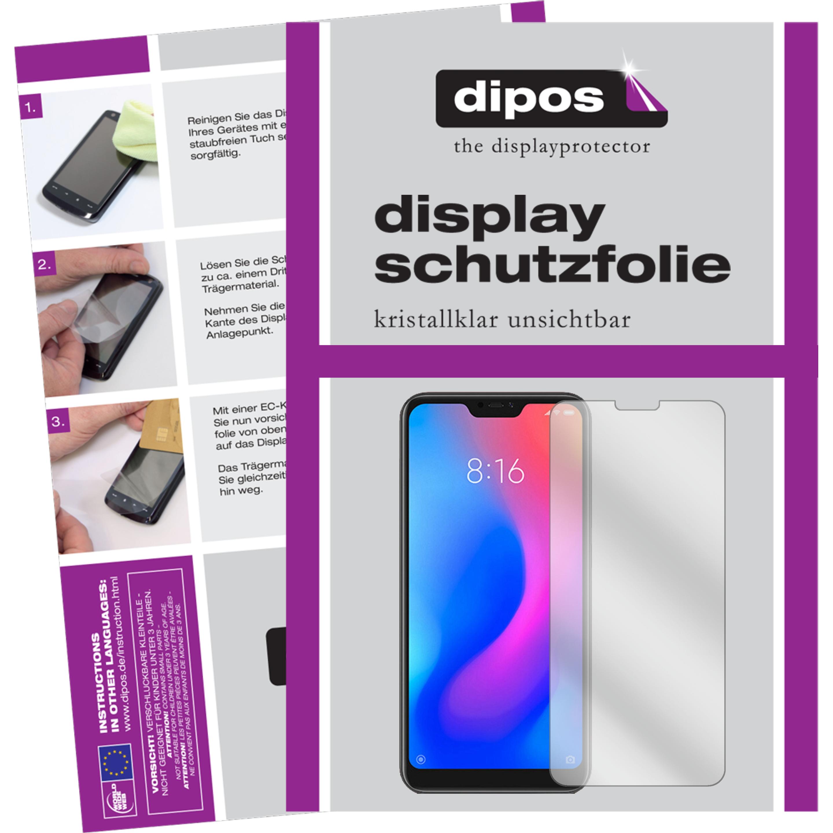Dipos Displayschutzfolie Crystalclear (2 Stück, Xiaomi Redmi 6 Pro), Smartphone Schutzfolie, Transparent