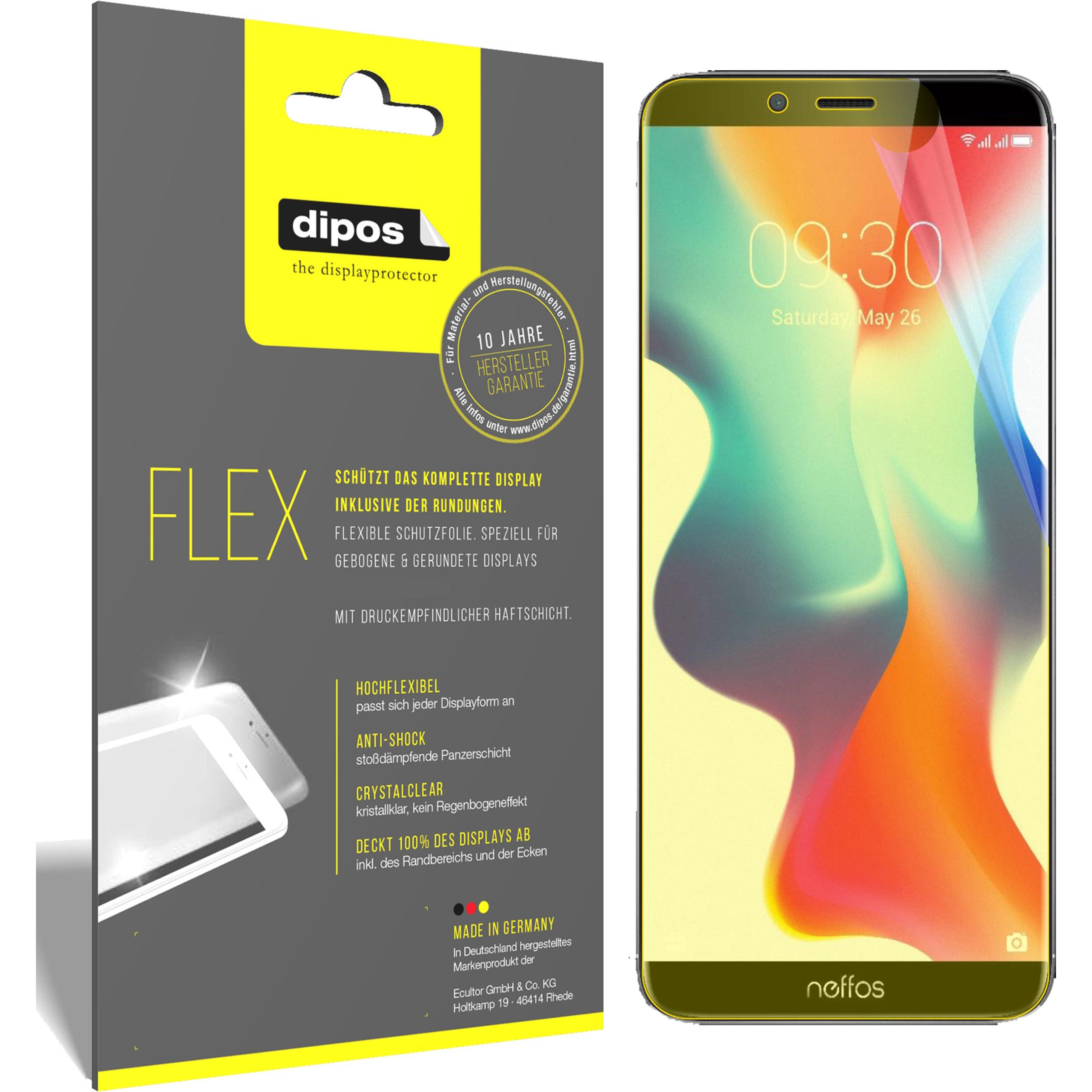 Dipos Displayschutzfolie Full-Cover 3D (3 Stück, TP-Link Neffos X9), Smartphone Schutzfolie, Transparent