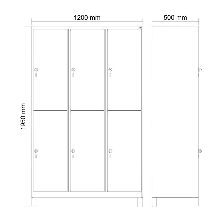 Produktbild C+P Doppel-Garderobenschrank Classic Plus, Abteilbreite 40 cm, mit Füssen (120 cm, 185 cm)