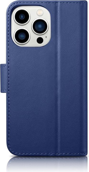 Actual product image iCarer case Wallet 2 in1 cover iPhone 14 Pro Max. Leather Flip Case Anti-RFID Blue (WMI14220728-BU) (Apple iPhone 14 Pro Max)