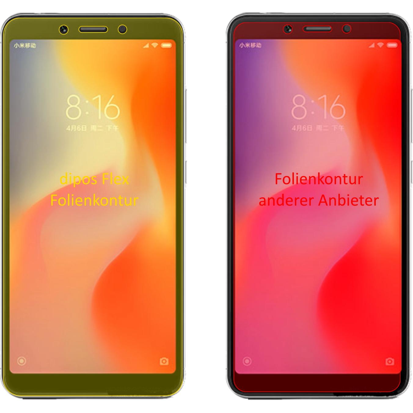 Thumbnail - Dipos Displayschutzfolie Full-Cover 3D (3 Stück, Xiaomi Redmi 6), Smartphone Schutzfolie, Transparent