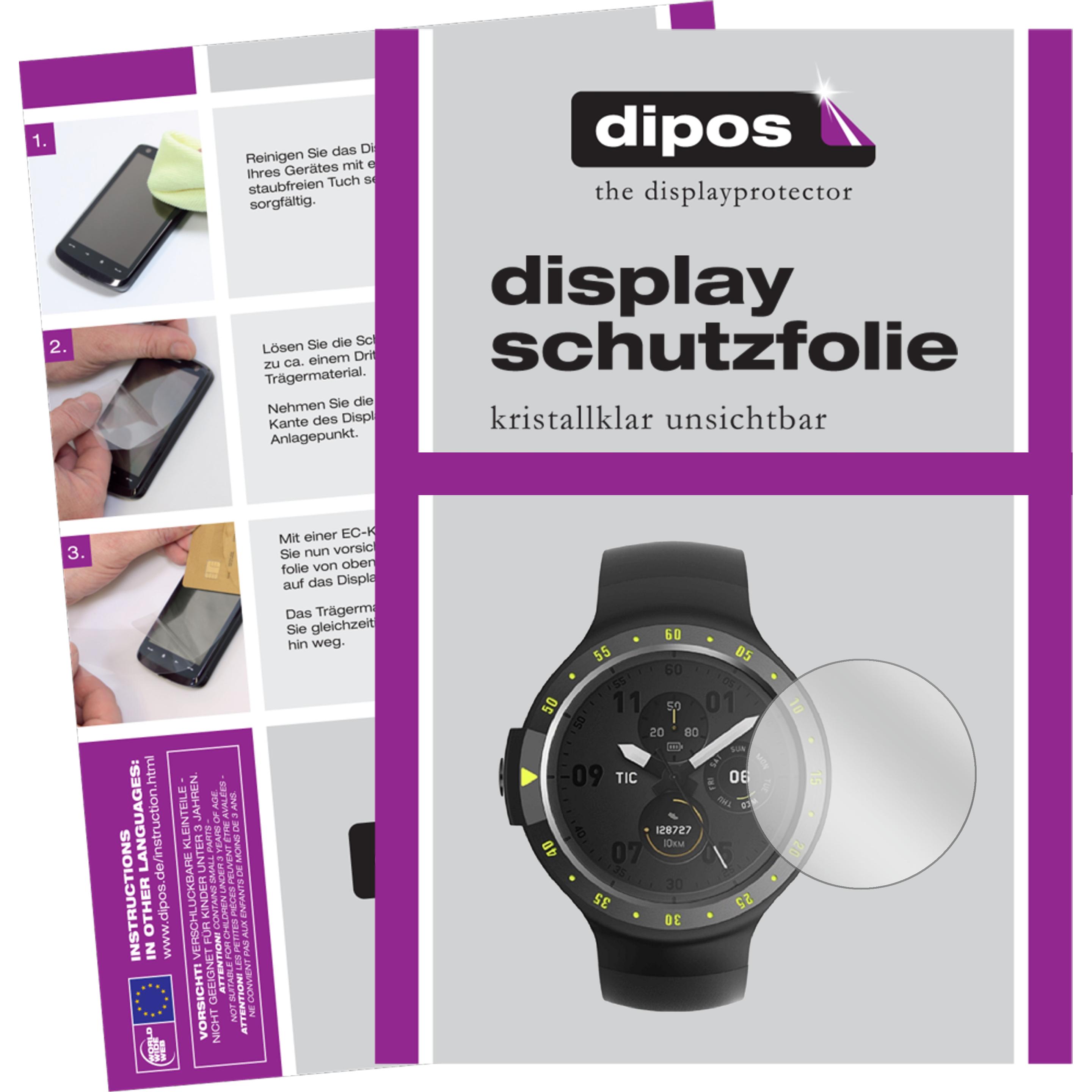 Dipos Displayschutzfolie Crystalclear, Smartwatch Schutzfolie, Transparent