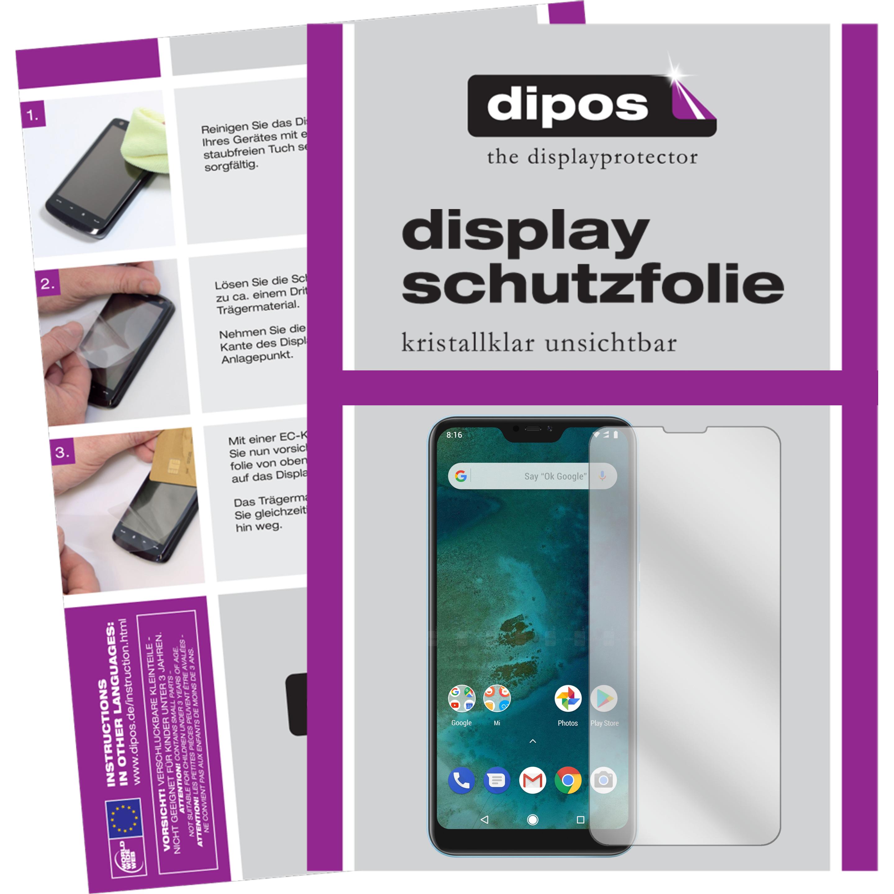 Dipos Displayschutzfolie Crystalclear (1 Stück, Xiaomi Mi A2 lite), Smartphone Schutzfolie, Transparent