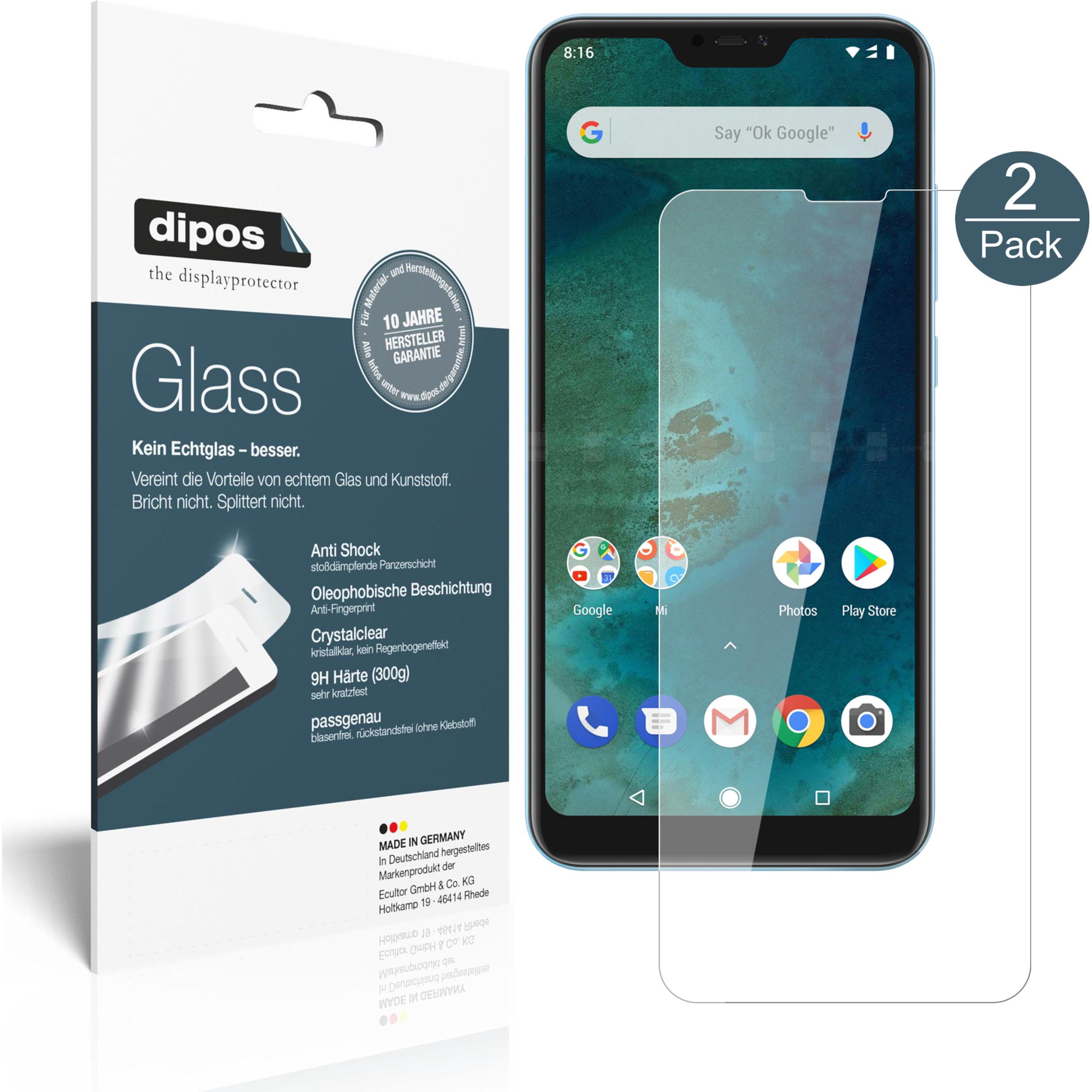 Dipos Displayschutz Anti-Shock (1 Stück, Xiaomi Mi A2 lite), Smartphone Schutzfolie, Transparent
