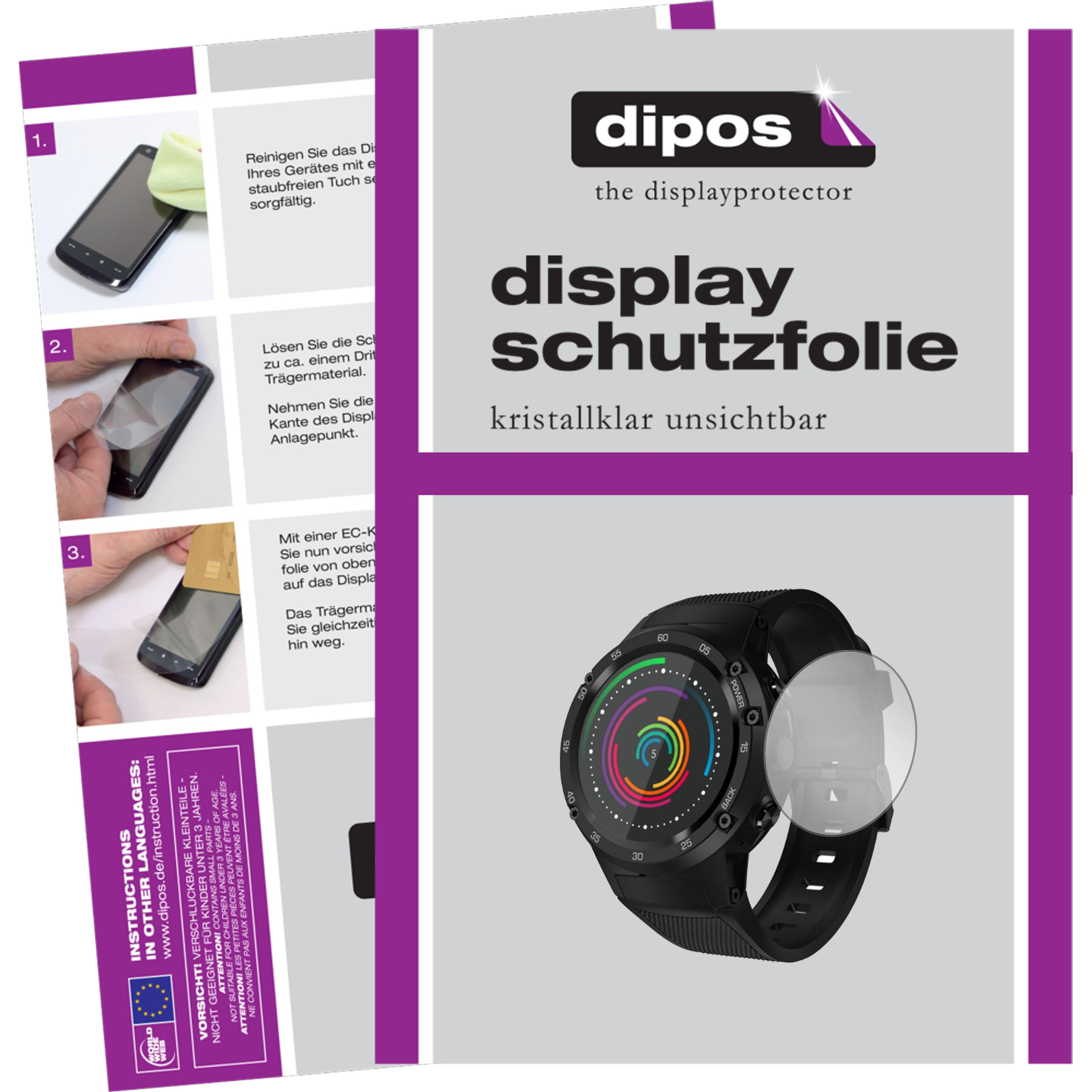 Dipos Displayschutzfolie Crystalclear, Smartwatch Schutzfolie, Transparent