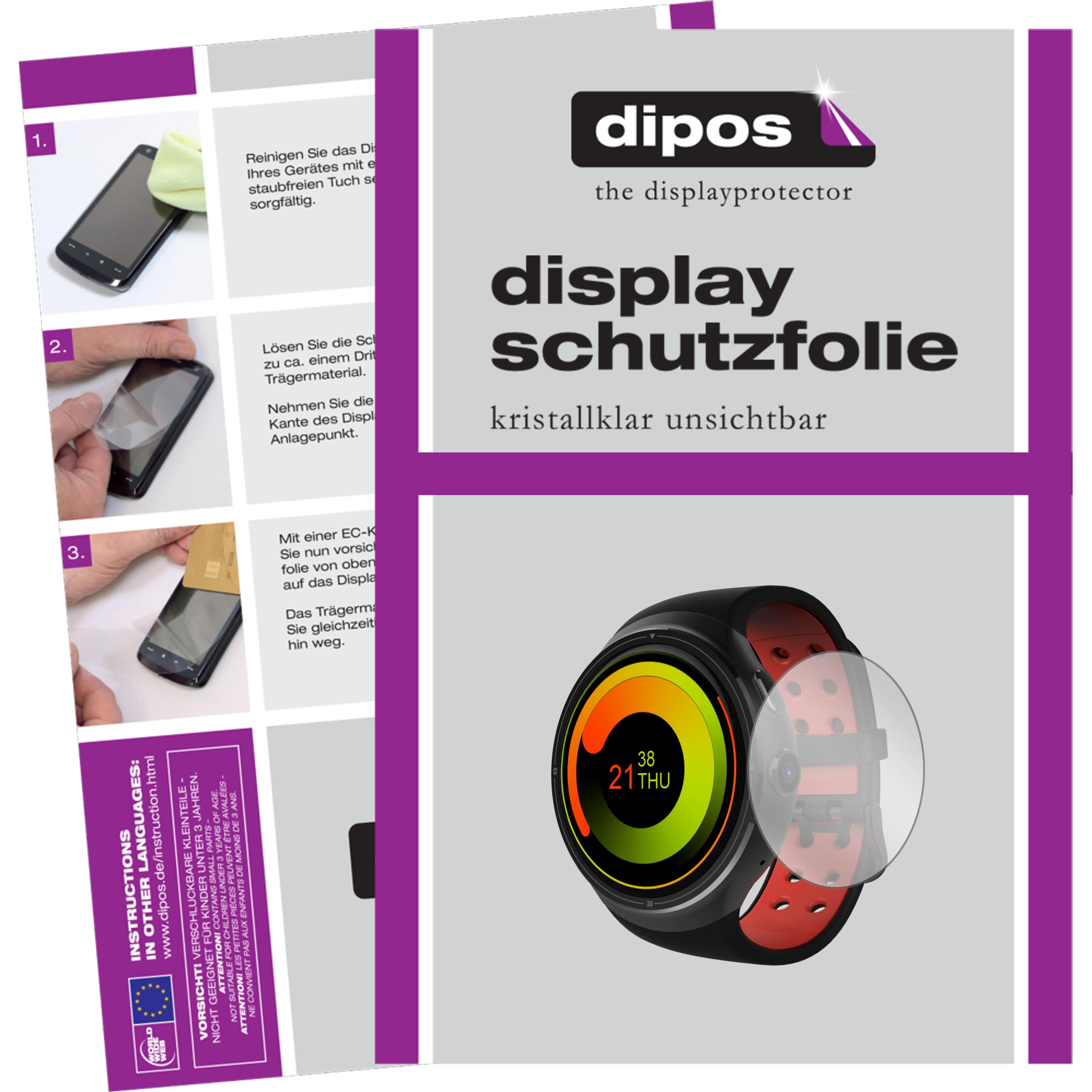Dipos Displayschutzfolie Crystalclear, Smartwatch Schutzfolie, Transparent