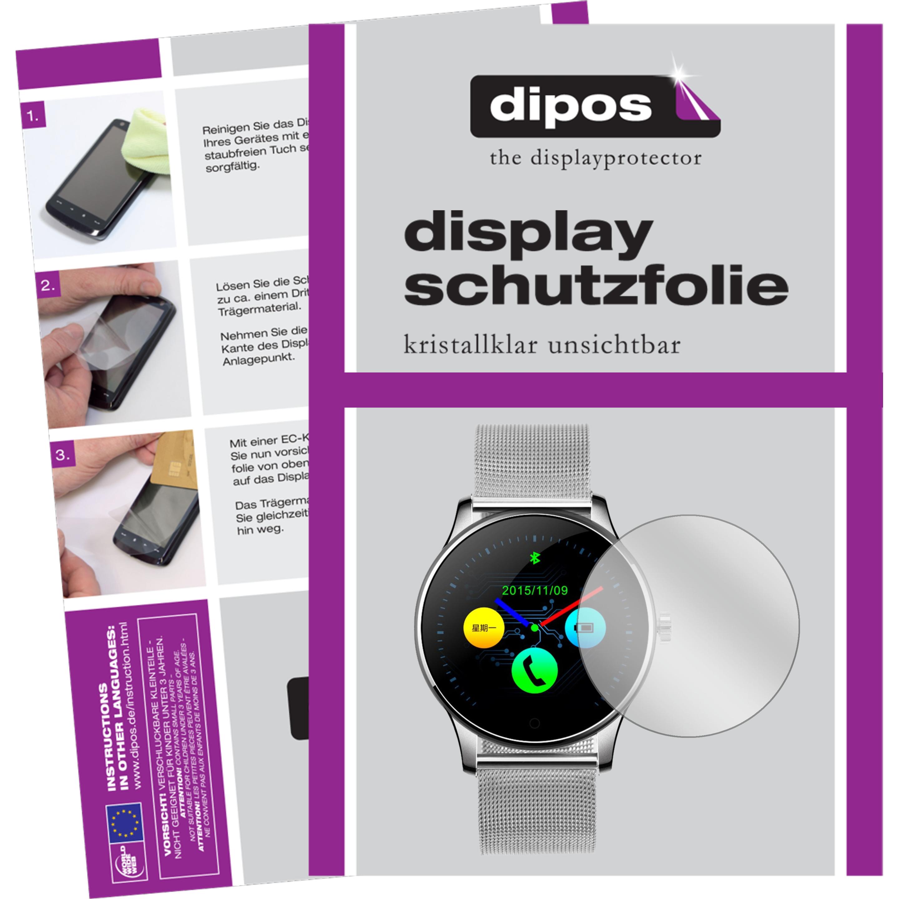 Dipos Displayschutzfolie Crystalclear, Smartwatch Schutzfolie, Transparent