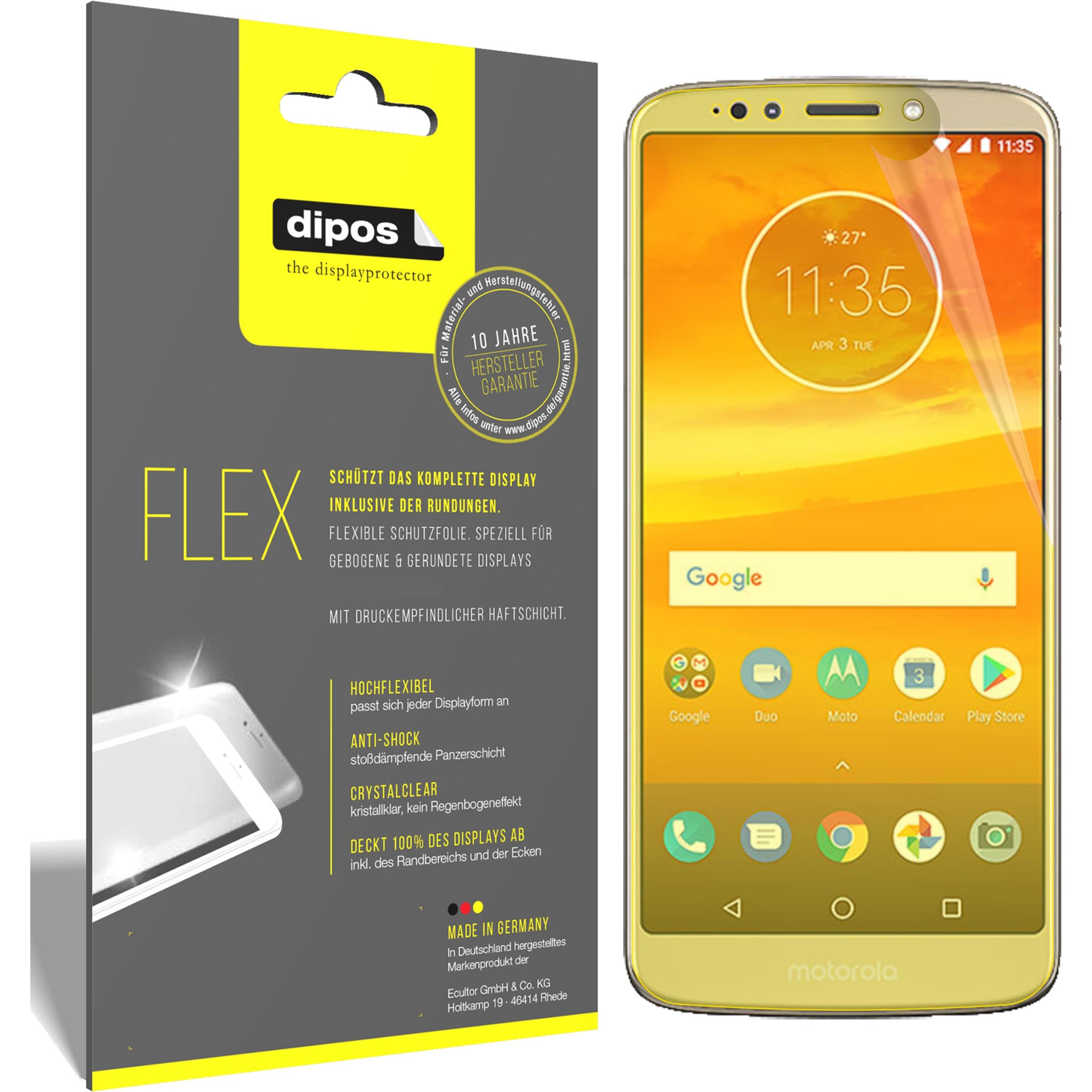 Dipos Displayschutzfolie Full-Cover 3D (2 Stück, Motorola Moto E5 Plus), Smartphone Schutzfolie, Transparent