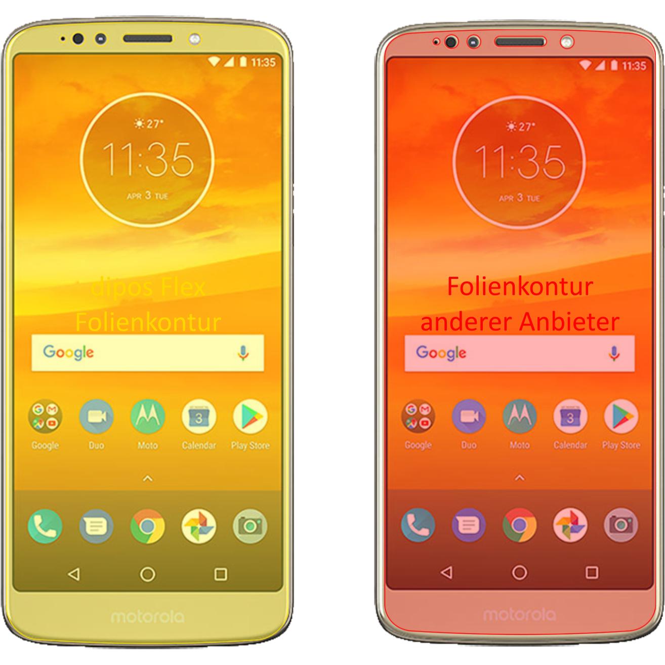 Thumbnail - Dipos Displayschutzfolie Full-Cover 3D (2 Stück, Motorola Moto E5 Plus), Smartphone Schutzfolie, Transparent