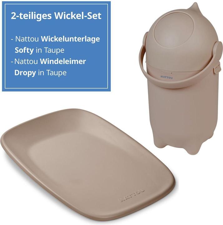 Produktbild Nattou Wickelauflagen Wickel-Set mit Wickelunterlage Softy & Windeleimer (50 x 70 cm)
