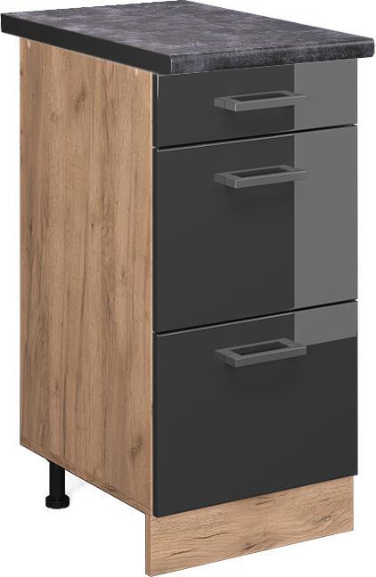 Anthrazit, Anthrazit hochglanz, Goldkraft Eiche