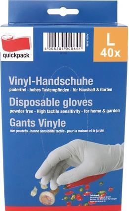 Actual product image Quickpack Disposable gloves vinyl 40 size L extra thin (M)