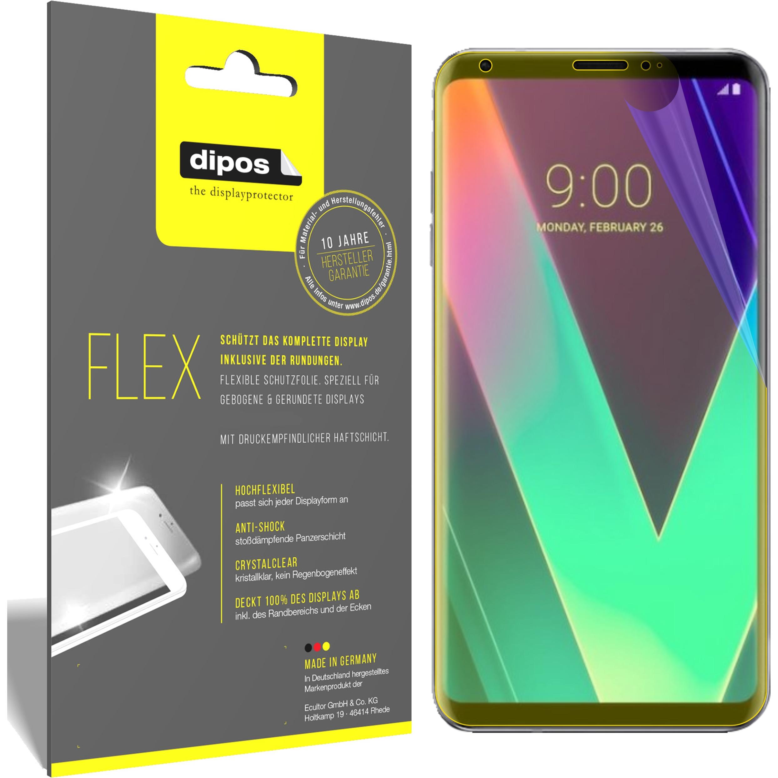 Dipos Displayschutzfolie Full-Cover 3D (3 Stück, LG V30S ThinQ), Smartphone Schutzfolie, Transparent