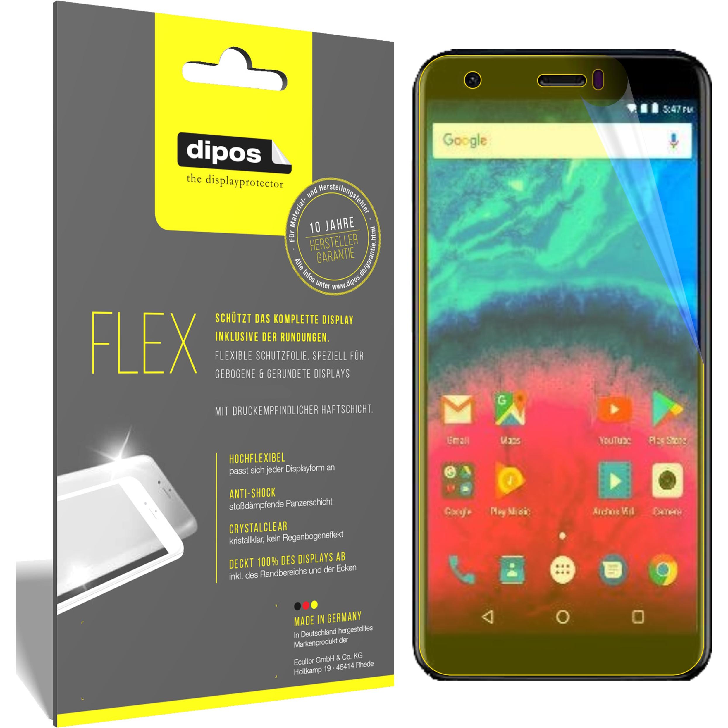 Dipos Displayschutzfolie Full-Cover 3D (3 Stück, Archos Core 55S), Smartphone Schutzfolie, Transparent