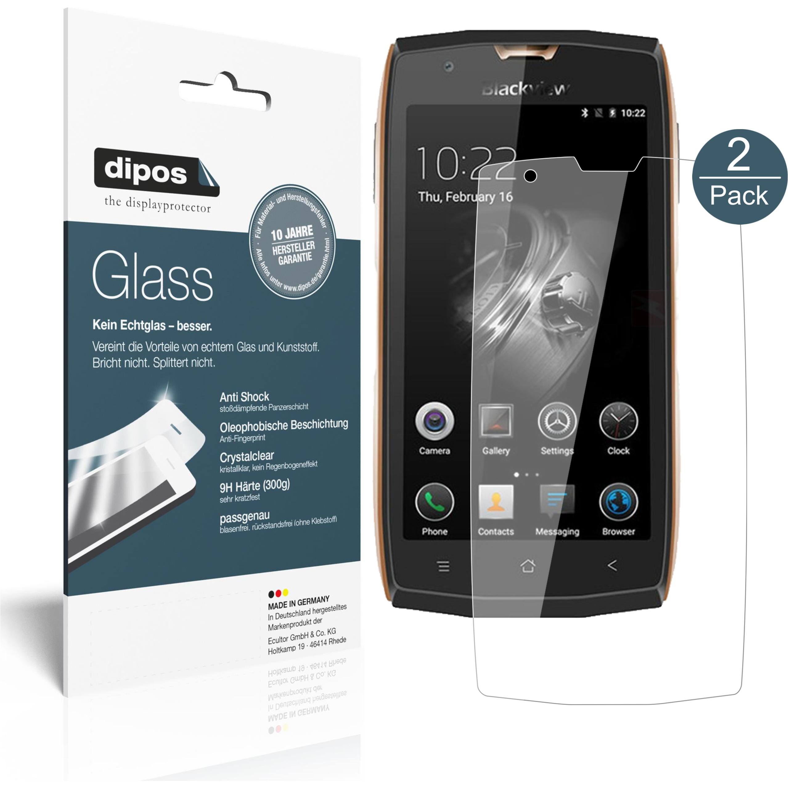 Thumbnail - Dipos Displayschutz Anti-Shock (2 Stück, Blackview BV7000), Smartphone Schutzfolie, Transparent