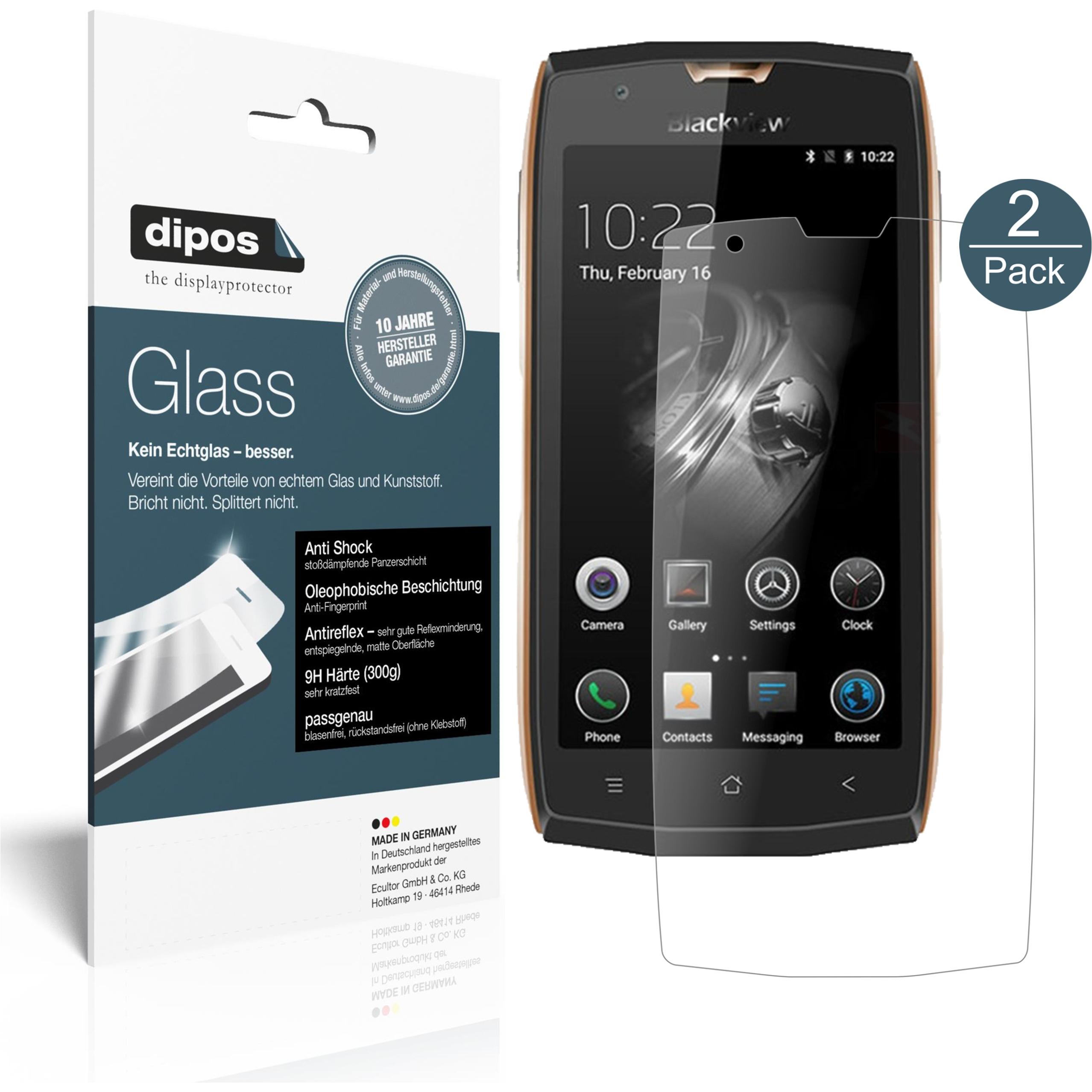 Dipos Displayschutz Anti-Shock (2 Stück, Blackview BV7000), Smartphone Schutzfolie, Transparent