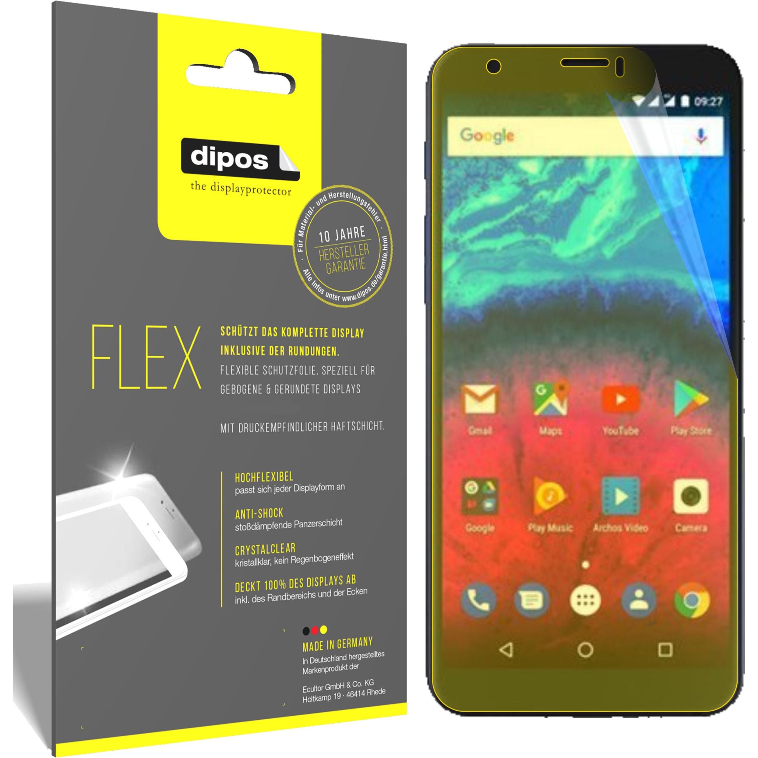 Dipos Displayschutzfolie Full-Cover 3D (3 Stück, Archos Core 60S), Smartphone Schutzfolie, Transparent