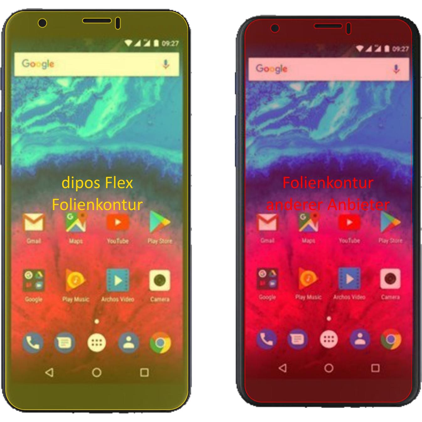 Thumbnail - Dipos Displayschutzfolie Full-Cover 3D (3 Stück, Archos Core 60S), Smartphone Schutzfolie, Transparent