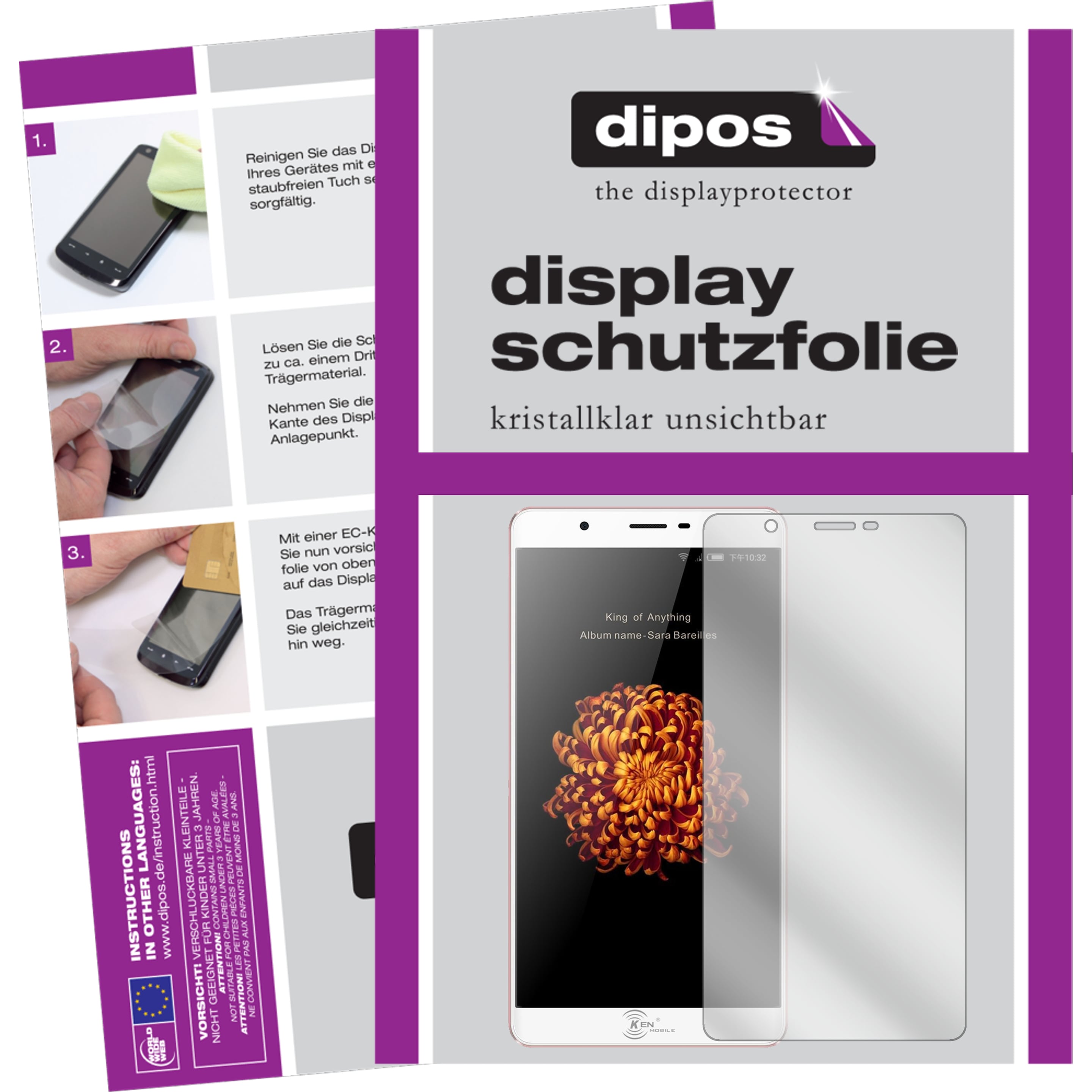 Dipos Displayschutzfolie Crystalclear (6 Stück, Vivo V9), Smartphone Schutzfolie, Transparent