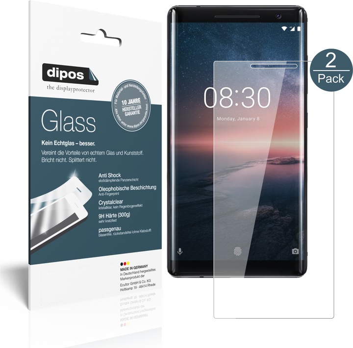 Actual product image Dipos Screen Protector Anti-Shock (2 Piece, Nokia 8 Sirocco)