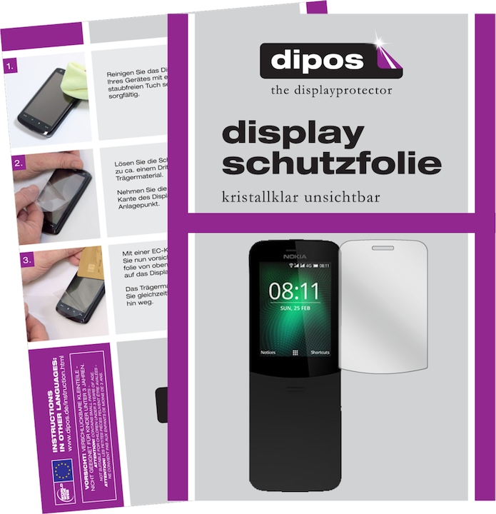 Produktbild Dipos Displayschutzfolie Crystalclear (2 Stück, Nokia 8810)