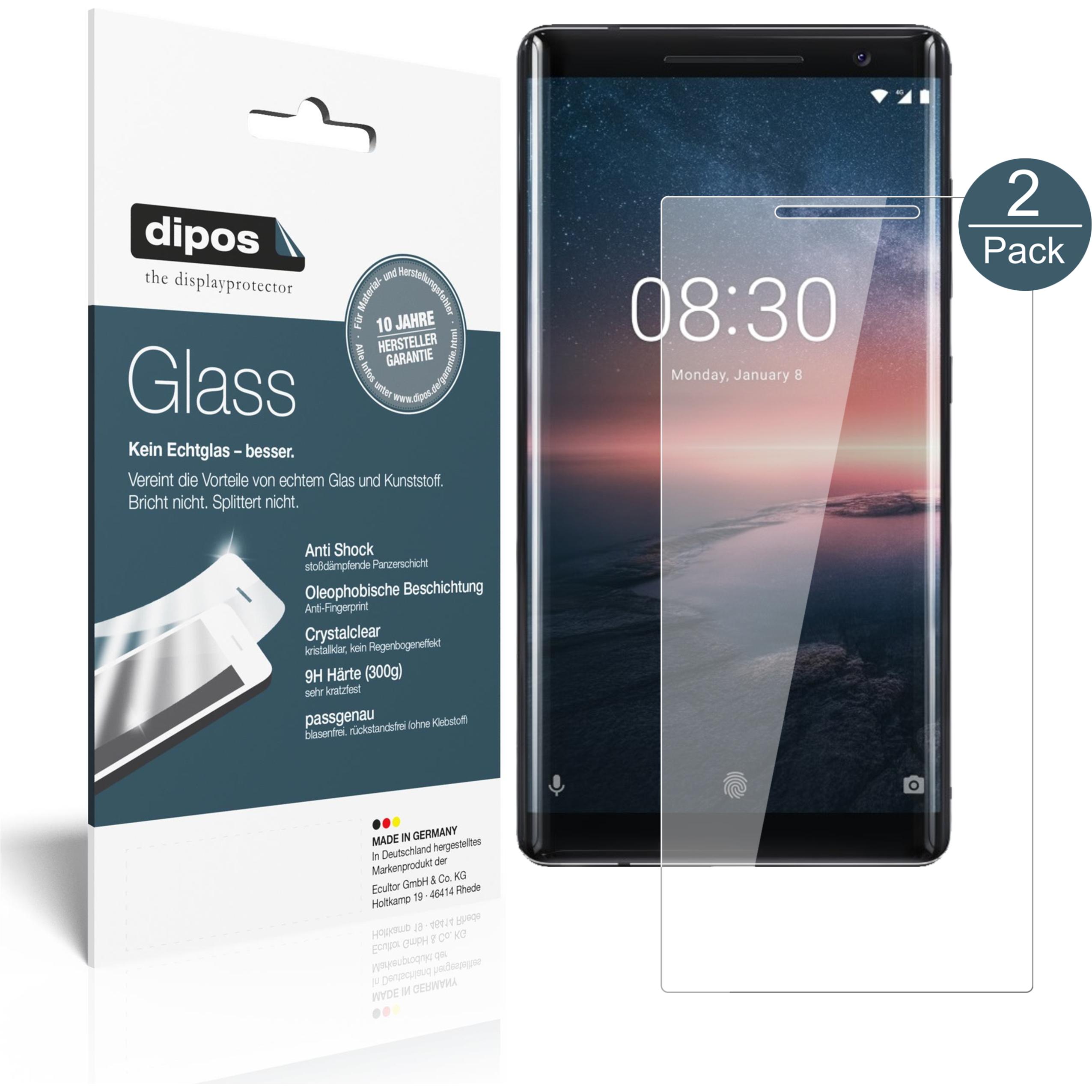 Dipos Displayschutz Anti-Shock (1 Stück, Nokia 8 Sirocco), Smartphone Schutzfolie, Transparent