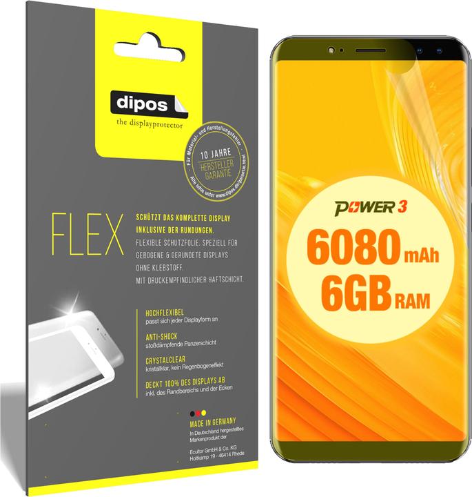 Actual product image Dipos Screen Protector Full-Cover 3D (2 pcs., Ulefone Power 3)
