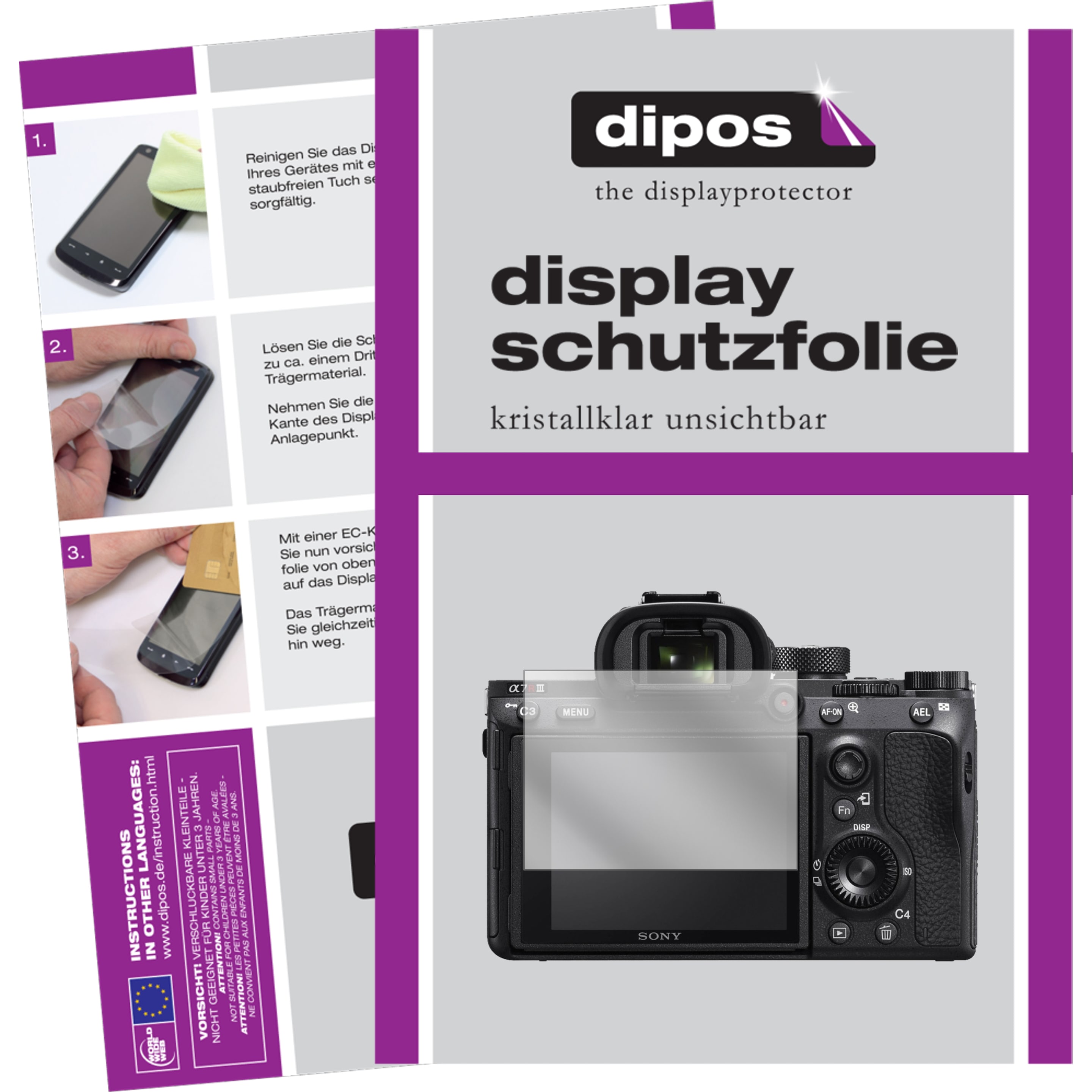 Dipos Displayschutzfolie Crystalclear (Displayschutz, alpha 7R III), Kameraschutz, Transparent