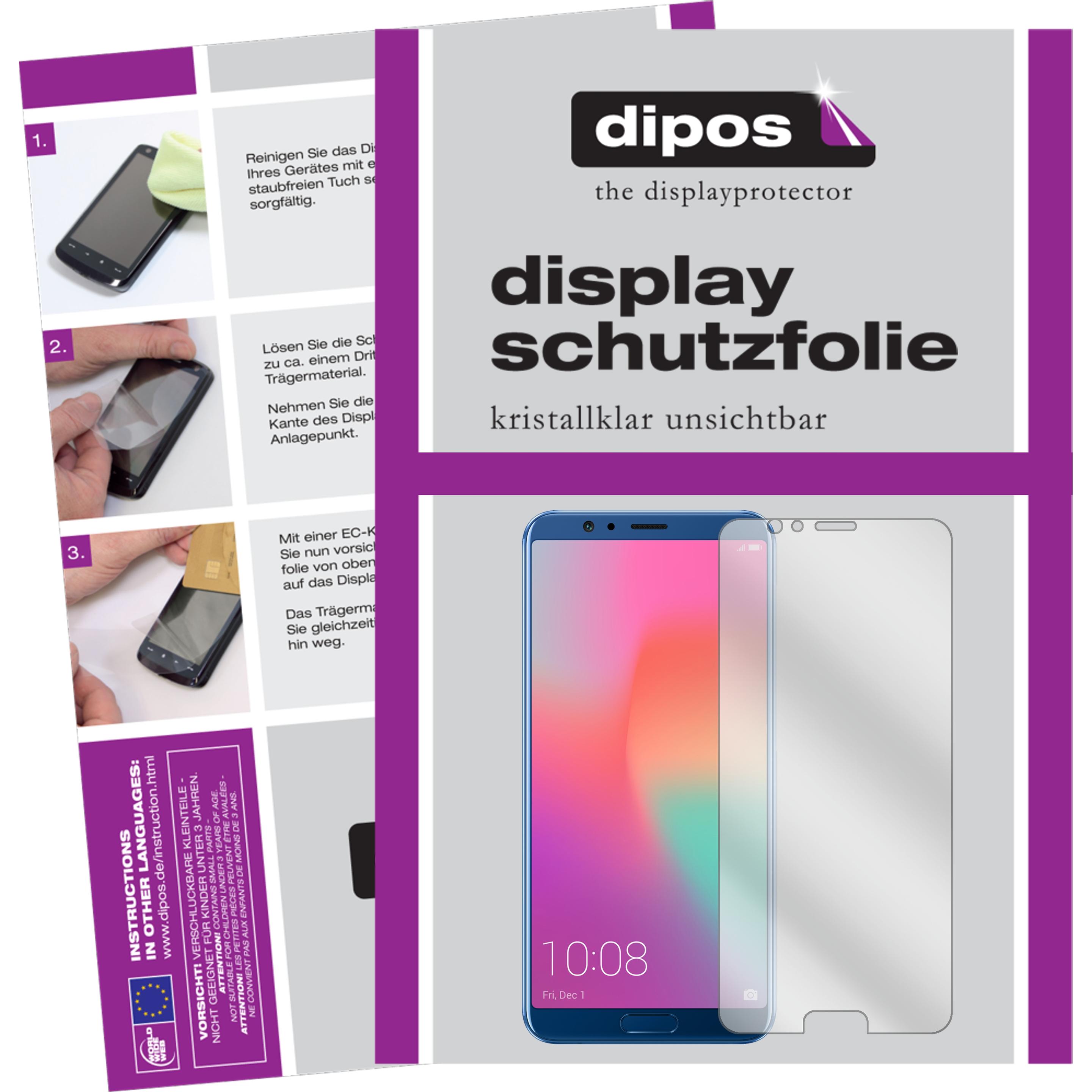 Dipos Displayschutzfolie Crystalclear (6 Stück, Honor View 10), Smartphone Schutzfolie, Transparent