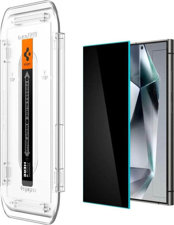 Productafbeelding Spigen Galaxy S24 Ultra Glazen Screen Protector EZ Fit GLAS.tR Privacy 2PCS (2 Stuk, Samsung Galaxy S24 Ultra)